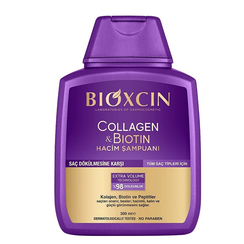 شامپو ضد ریزش مو بیوکسین مدل Biotin & Collagen مناسب انواع مو حجم 300 میلی‌لیتر