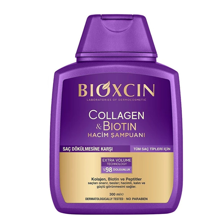 شامپو ضد ریزش مو بیوکسین مدل Biotin & Collagen مناسب انواع مو حجم 300 میلیلیتر